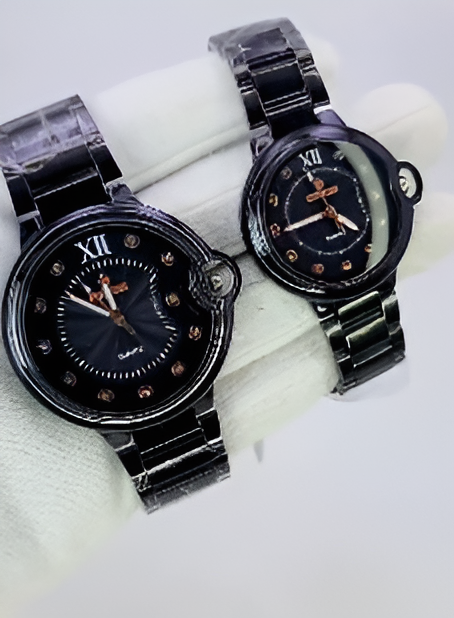 Fitros Couple Watch | Wrist Watch For Both Men & Women (black)